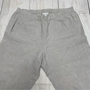J. Jill Love Linen Soft Gray Pants medium